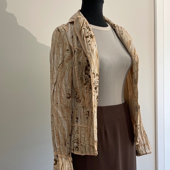 Glitzy Gold Thread Evening Dress Jacket Blazer Iridescent - Picture 12 of 12